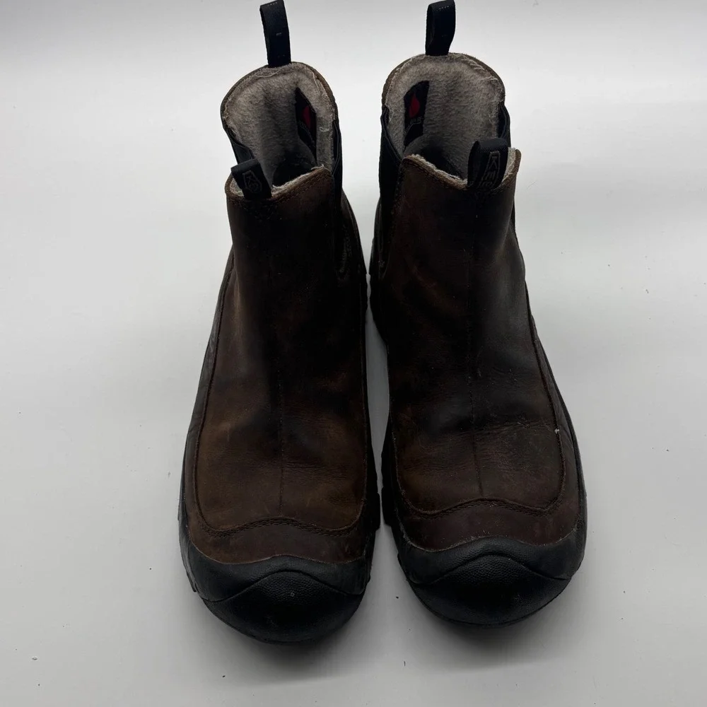 KEEN Anchorage Waterproof Insulated Leather Chelsea Boots Men 10 Brown